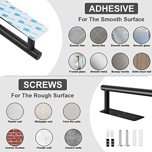 Paper Towel Holder Wall Mount, Self Adhesive Or Drilling Under Cabinet Kitchen, Stainless Steel Paper Towel Roll Rack, Towel Roll Hanger For Bathroom(Rectangle-Black) #TOP4