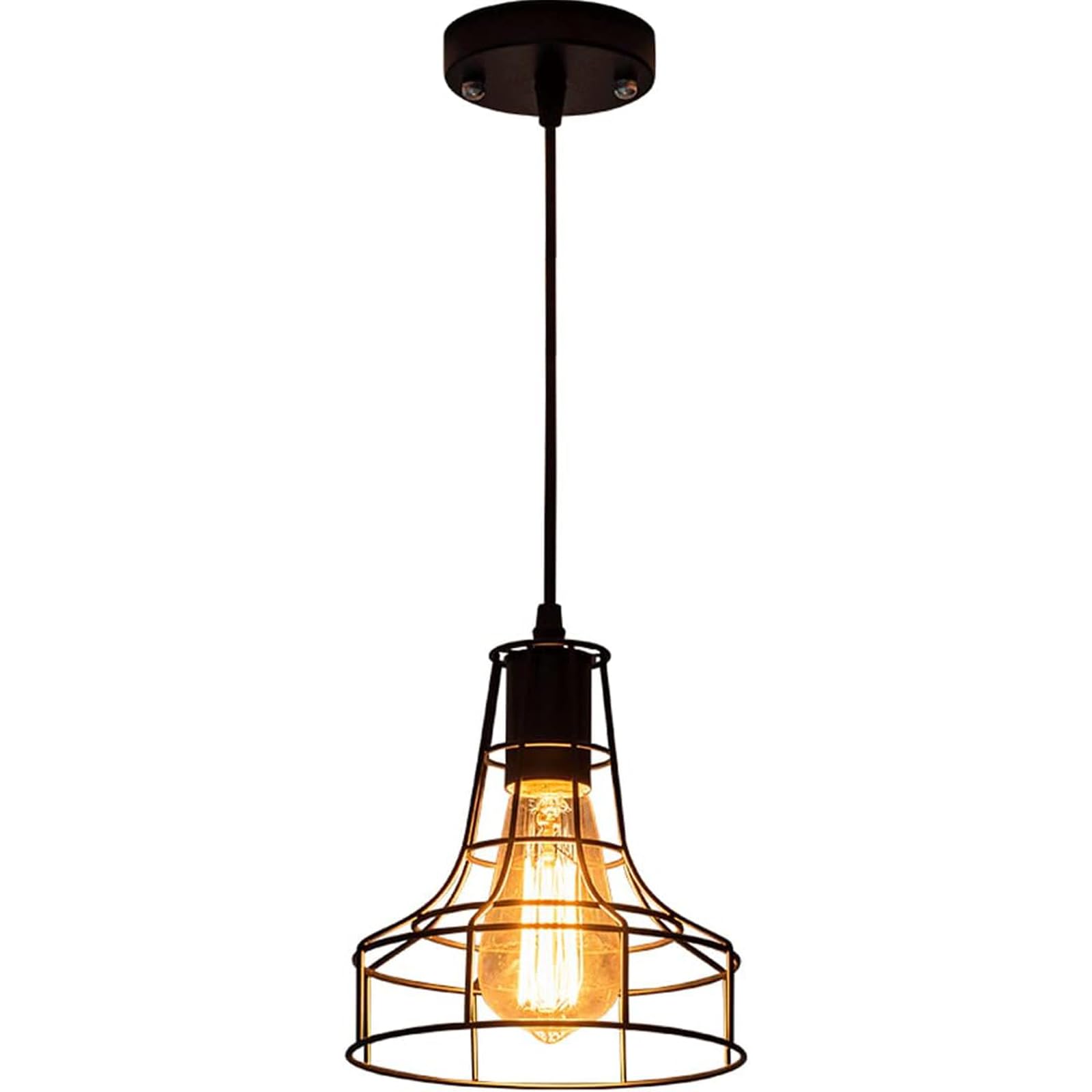 Suspension en fer noir pour plafond bas solution éclairage intérieur compact 7,5 pouces - 8