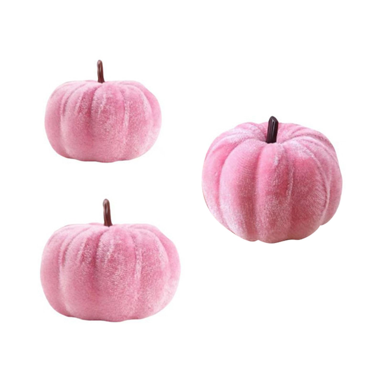 Msioytog 3Pcs Velvety Pumpkin Decoration Artificial Pumpkins for Halloween Christmas Thanksgiving Indoor and Outdoor Decoration Halloween Velvety Fake Pumpkin Decorations