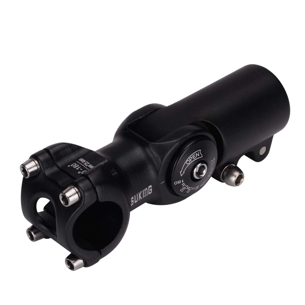 CYSKY Potence de guidon de vélo de montagne réglable de 0 à 90 degrés de 60 mm pour VTT, vélo de route, BMX, vélo de ville