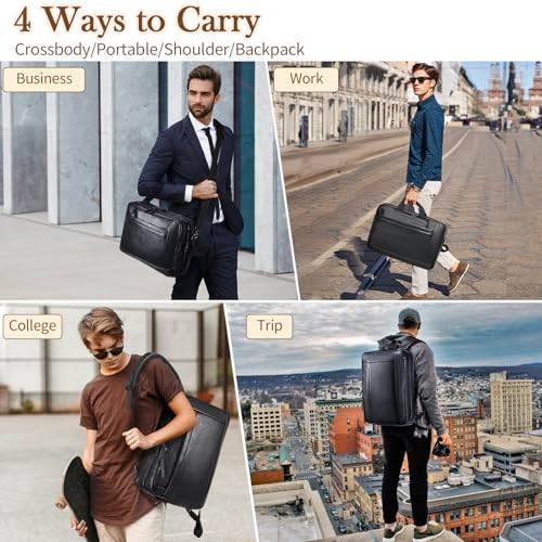 Stuery Faux Leather Messenger Bag