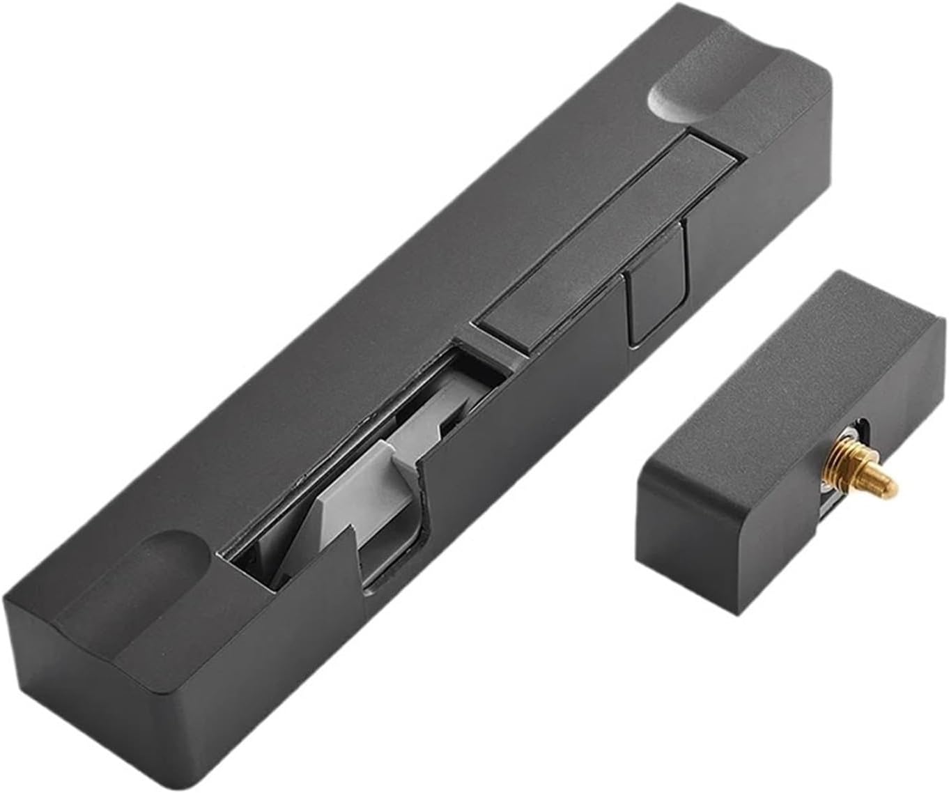 Adjustable Bedroom Door Closer Damping Buffer Wooden Door Flat Open Buffer Invisible Door Home Silent Hydraulic Closed Door(Black-Left-Top)