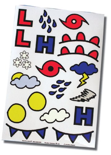 Scott Resources & Hubbard Scientific Large Static Cling Weather Symbol: Set of 19