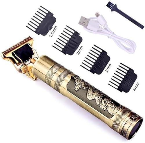 Máquina de Cortar Cabelo e Barba Dragão para Acabamento e Finalização Pezinho 4 Pentes com Limitador