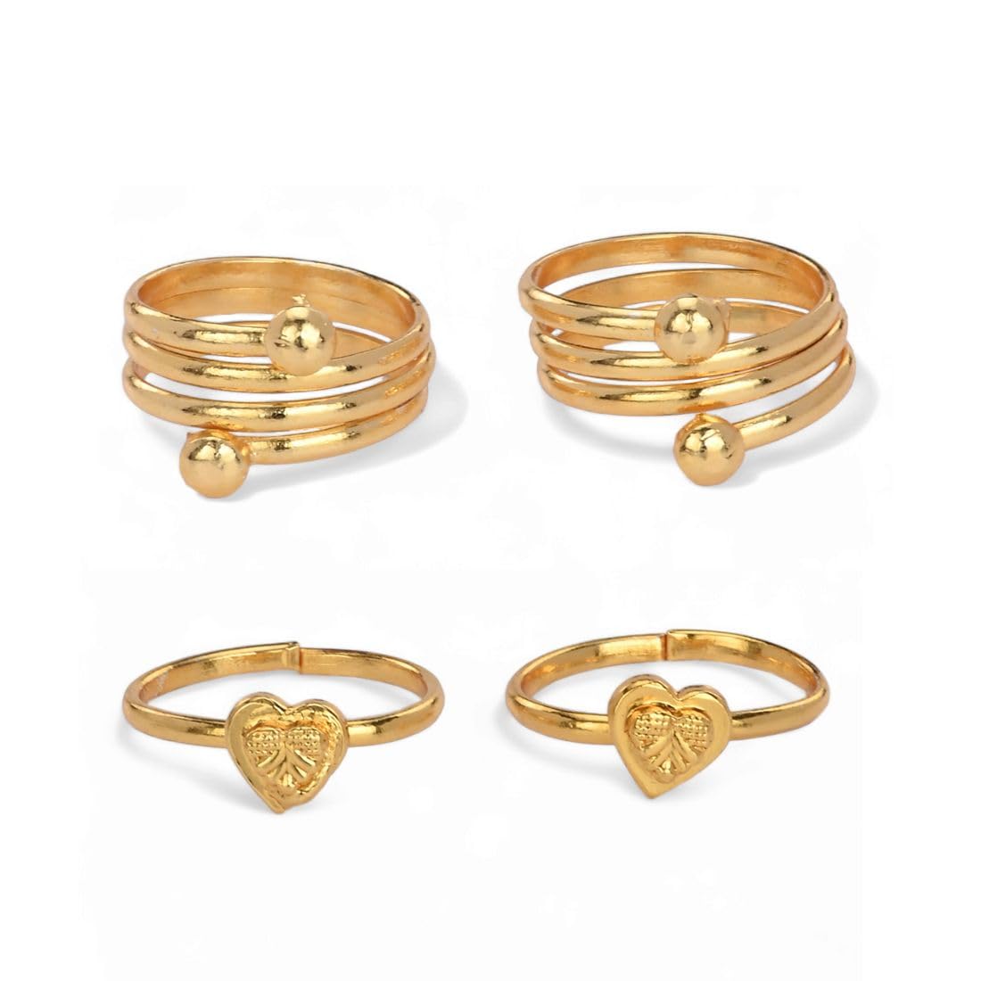 aanyacentric Combo of 2 Pair Toe Rings Adjustable, Trendy & Fashionable Accessories for Women-picture-44