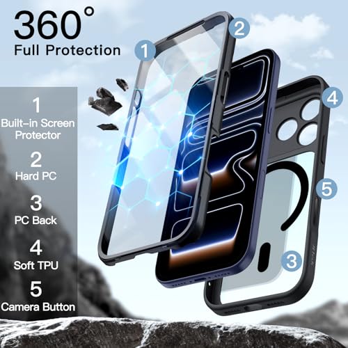 Image of JETech Case for iPhone 17 Pro, 360 Protection, Black