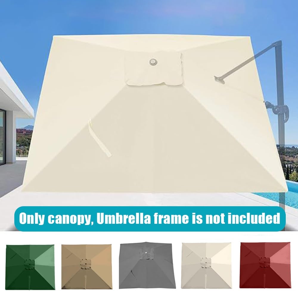 Copertura Di Ricambio Per Ombrellone Da Giardino Quadrato 3x3.0m Beige