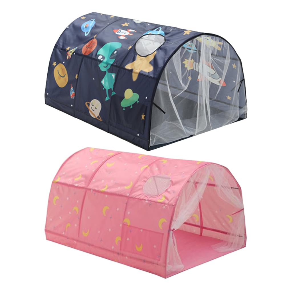 IOIUSKKU Kinder Bett Zelt Indoor Traum Tunnel Spielhaus Spielzeug Geschenke Tuch Sensorischen Zelt Für Autismus Mit Lichter Bett Zelt Für Kinder, B