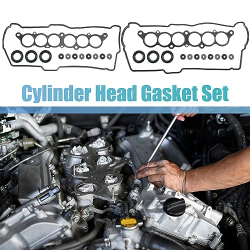 Image of X AUTOHAUX Cylinder Head Gasket Set Engine Gasket Kit for Toyota 4Runner Tacoma Tundra 3.4L V6 Engine Cylinder Valve Cover Gasket