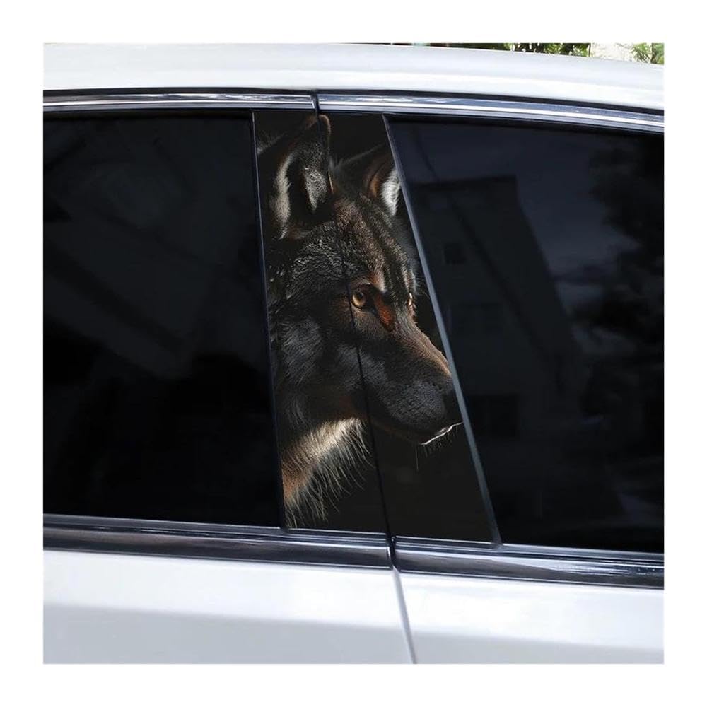Body Parts 2pcs Wolf Eyes Animal Car B-Pillar Waterproof Sticker Covering Scratched(D)