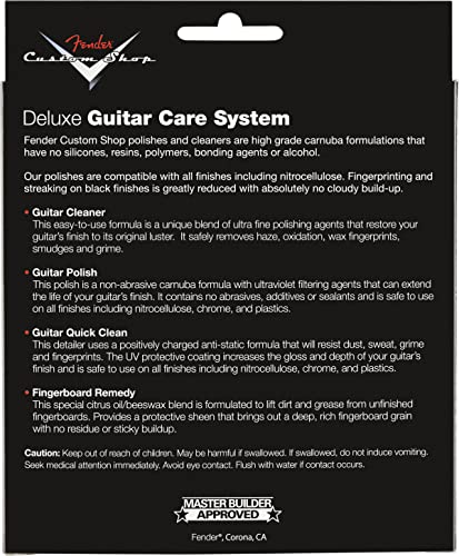 Fender Guitar Super Care Kit Bundle With Speed Stick String Cleaner, Custom Shop Deluxe Guitar Care System 4 Pack, Super-Soft Dual-Sided Microfiber Cloth, And Fender Factory Microfiber Cloth #TOP7