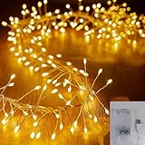 DGSHUIJIE LED イルミネーションライト LEDストリングスライトワイヤーライト銀色の銅線 電池＋USB式兼用 防水 防塵仕様 点滅 フェアリーライト 屋内/屋外/結婚式/クリスマス/野外キャンプ/庭/祭り/ガーデンライト (暖色-6m)