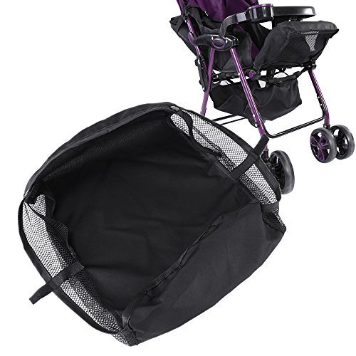 GOTOTOP Baby Boy's 1Pc Stroller Attachable Organizers Stroller Pram Bottom Basket Pushchair Buggy Shopping Storage Case Organizer Bag 30 * 30 * 10cm/ 11.8 * 11.8 * 3.9inch Black