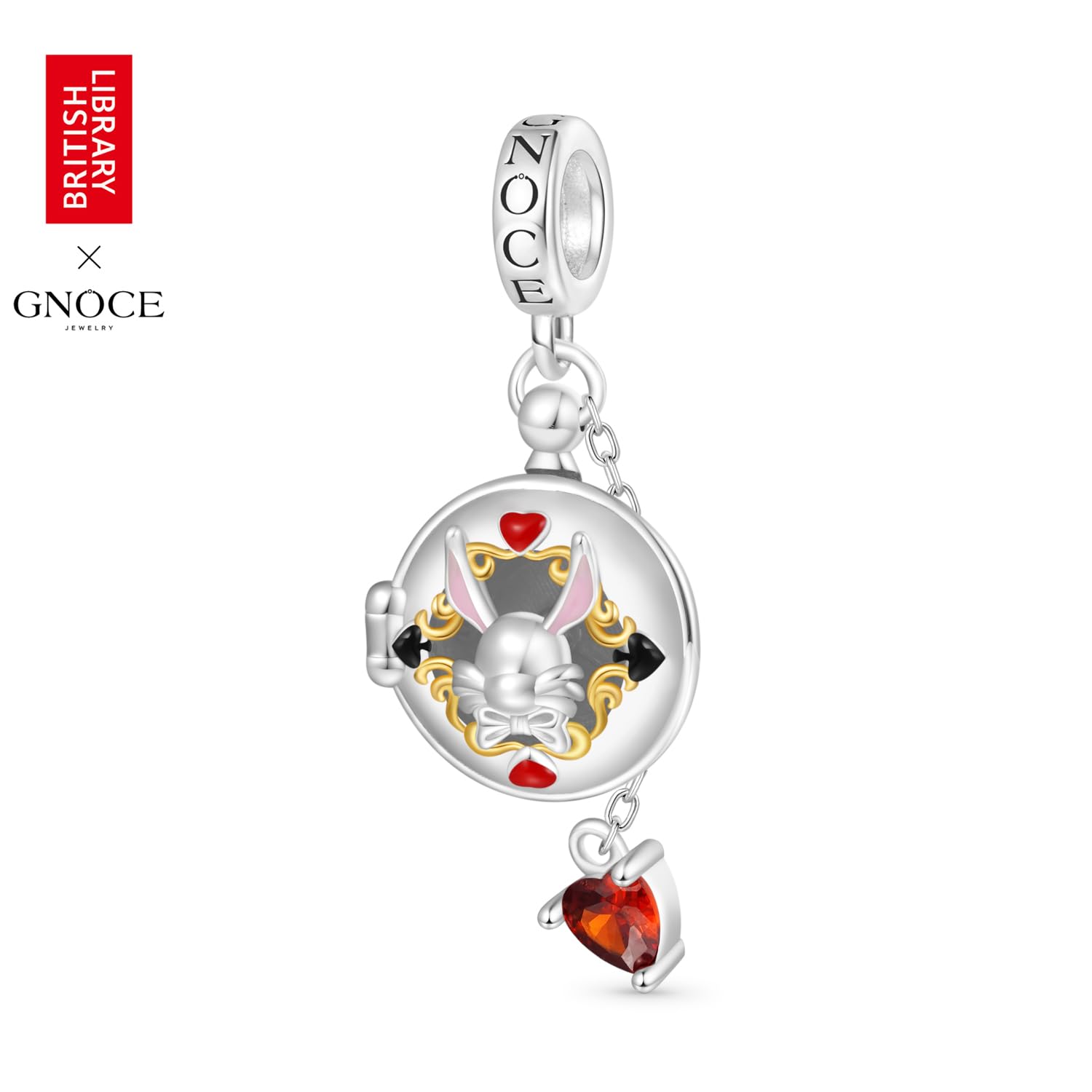 GNOCE Alicia Aventura en el País de las Maravillas Colgante Encanto Dangle, S925 Plata de Ley Charms Dangle para las Mujeres Niñas Esposa Hija, Día de San Valentín, Día de la Madre Joyas Rega