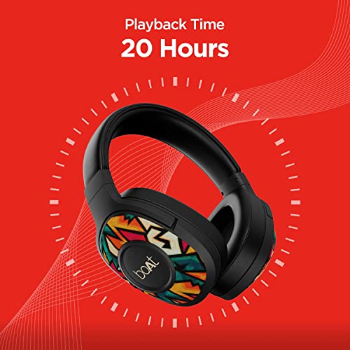 Image of Boat Rockerz 558 Bluetooth Wireless Over Ear Headphones with Mic Upto 20 Hours Playback, 50MM Drivers, Soft Padded Ear Cushions and Physical Noise Isolation(Black Symphony)