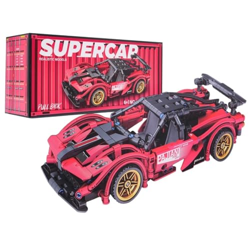 Image of Pull Back Racing Car Building Blocks Set for Kids & Adults, Sports Car Model Construction Toy Kit, STEM Learning Educational Building Toy, DIY Assemble Racing Vehicle Gift for Boys & Girls