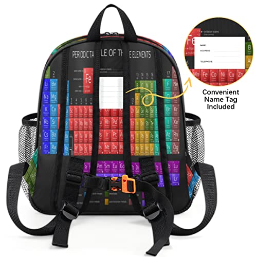 Kids Backpack for Boys Girls Periodic Table of Elements Toddler Backpack Preschool Kindergarten Backpack with Chest Strap Lightweight Colorful Elements Children Bookbag for School, Travel, Nursery3