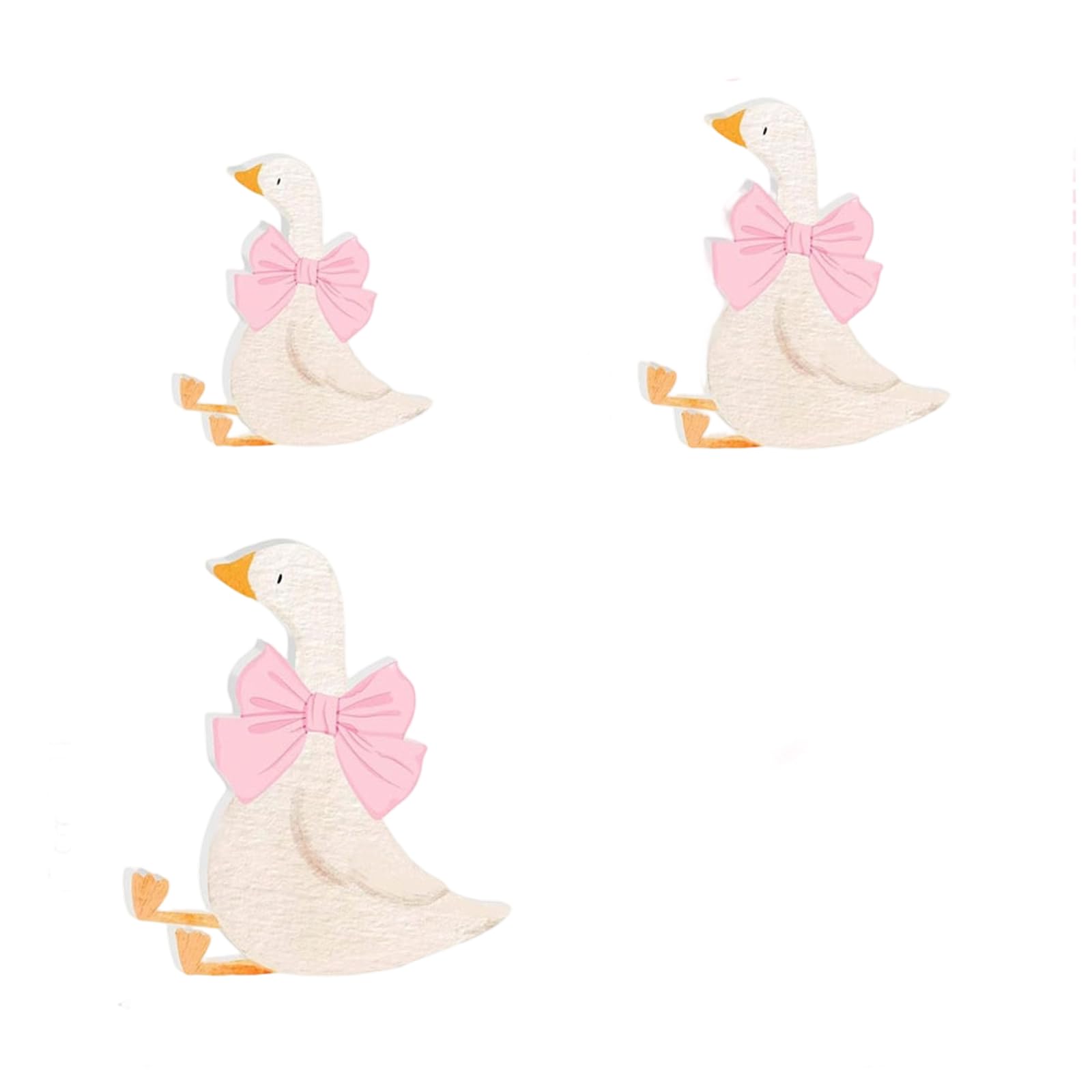 hogtnd 3 Pieces Handmade Wooden Goose Statue Ornaments Birthday Halloween Festival Table Decoration Festival Ornaments