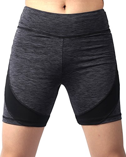 Sugar Pocket Womens Active Gym Workout Shorts Cycling Running Shorts M Grey/Black