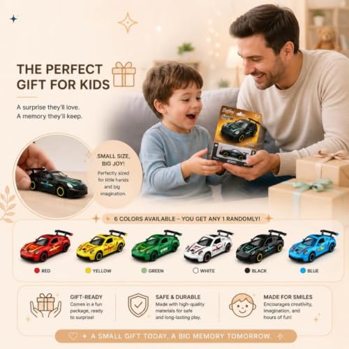 Image of 1:64 Scale Yellow Die Cast Metal Sports Car Model Toy Premium Collectible Miniature Replica with Realistic Detailing, Smooth Free Rolling Wheels for Display, Collection and Gift