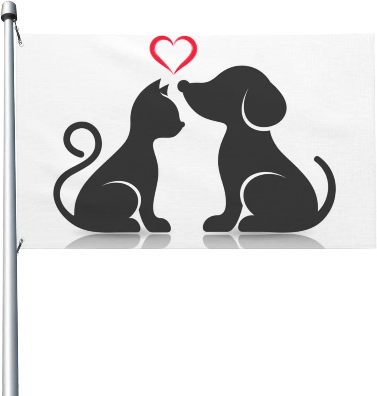 Outdoor Flags Love cat and dog Flags Garden flag Double Sided Yard Flags 3x5FT Spring Summer Holiday Garden Decor for Outside, Lawn, Porch, Balcony.