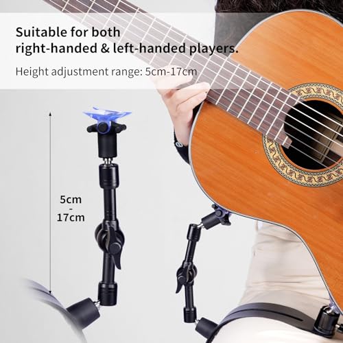 Image of GUITTO Guitar Balance Support - Classical Guitar Support Foot Stool, Ergonomic Design, Quick Adjustment (Lock) Angle, Suitable for Acoustic Guitars with a Smooth Paint(Lacquer) Finish GGR-01