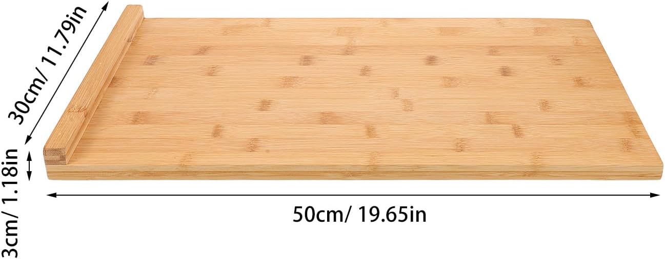 Wooden Cutting Board with Lip 50x30cm Large Butcher Block over Sink Stove Top Cover Kitchen Chopping Board for Food Preparation and Dough Kneading
