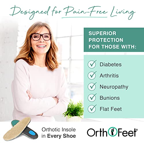Orthofeet Innovative Orthopedic Slippers For Women - Ideal For Plantar Fasciitis, Foot & Heel Pain Relief. Arch Support Slippers, Cushioning Ergonomic Sole & Extended Widths - Charlotte #TOP3