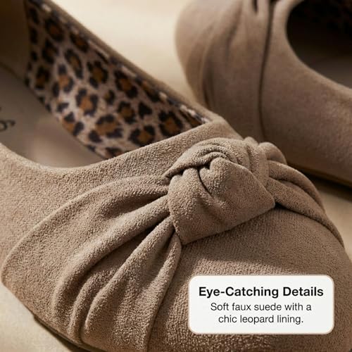 Image of Epic Step Ballet Flats for Women, Comfortable Slip on Faux Suede Round Toe, Ballerina Dressy Flat Shoes
