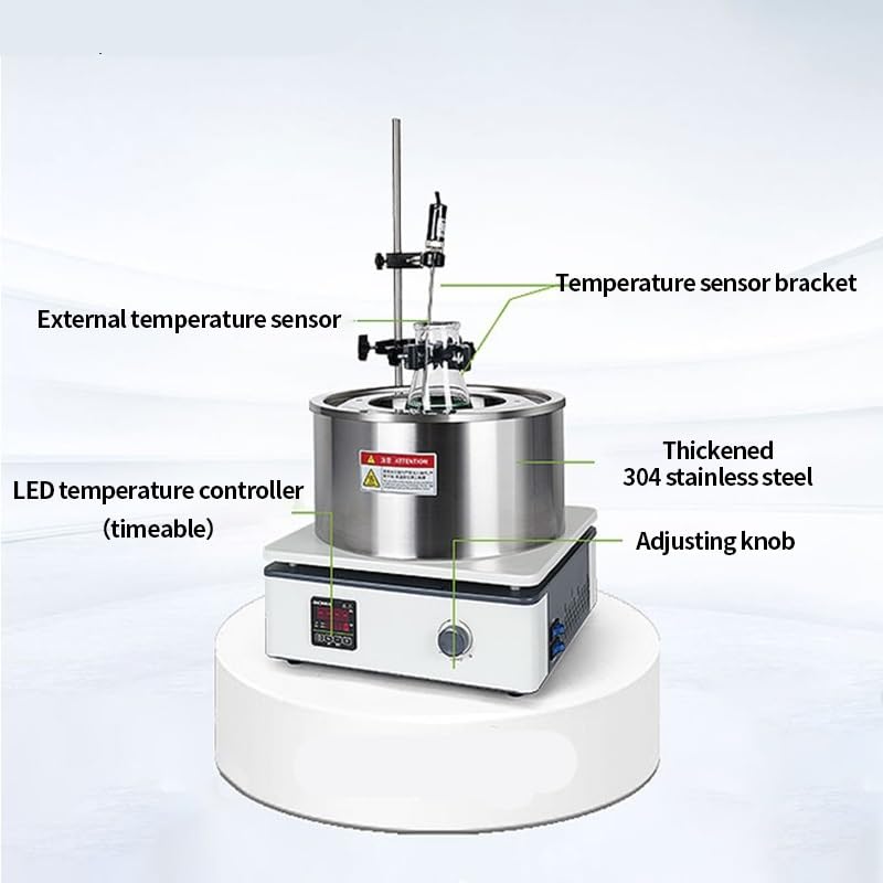Laboratoryjna Łaźnia Wodna, Mieszadło magnetyczne zbierające ciepło, laboratoryjne, wyświetlacz cyfrowy, stała temperatura, łaźnia wodna, łaźnia olejowa, elektryczny garnek mieszający