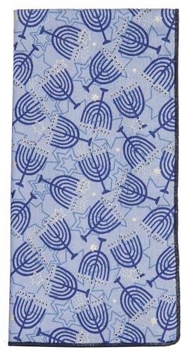 Servilletas de tela azul Menorah 18" x 18" pack 4 miniatura 5