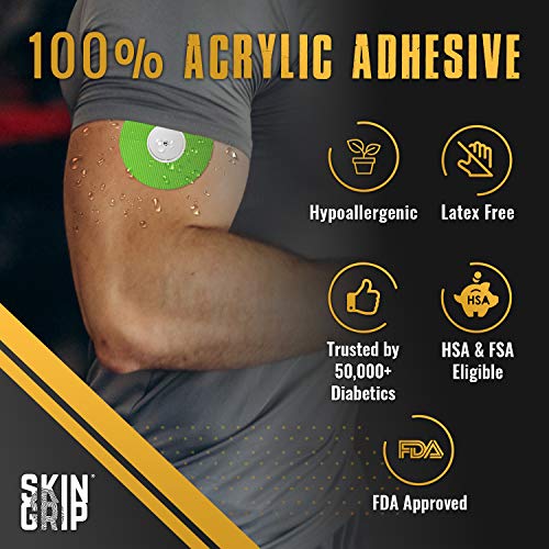 Skin Grip Cgm Patches For Infusion Set Or Freestyle Libre (20-Pack), Waterproof & Sweatproof For 10-14 Days, Pre-Cut Adhesive Tape, Continuous Glucose Monitor Protection (Multi-Colored) #TOP1