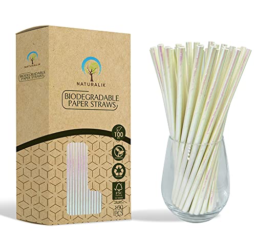 100 Pitillos de Papel Iridiscente Biodegradables 7.7" miniatura 1