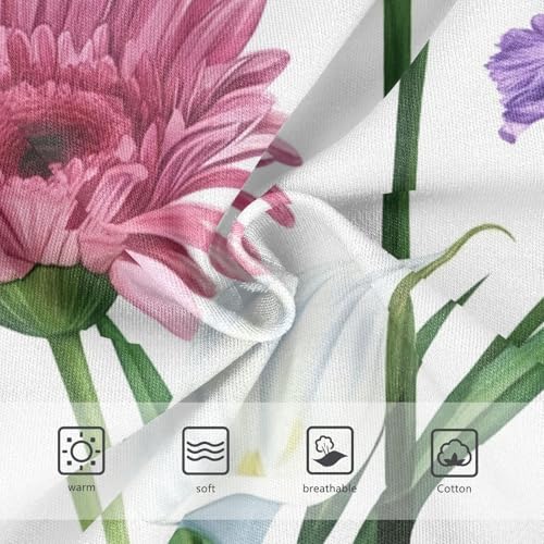 Stylish Toddler Underwear Custom 2t Cotton Panties Little Girl Watercolor Pink Purple Daisies White Kids Briefs Undies3