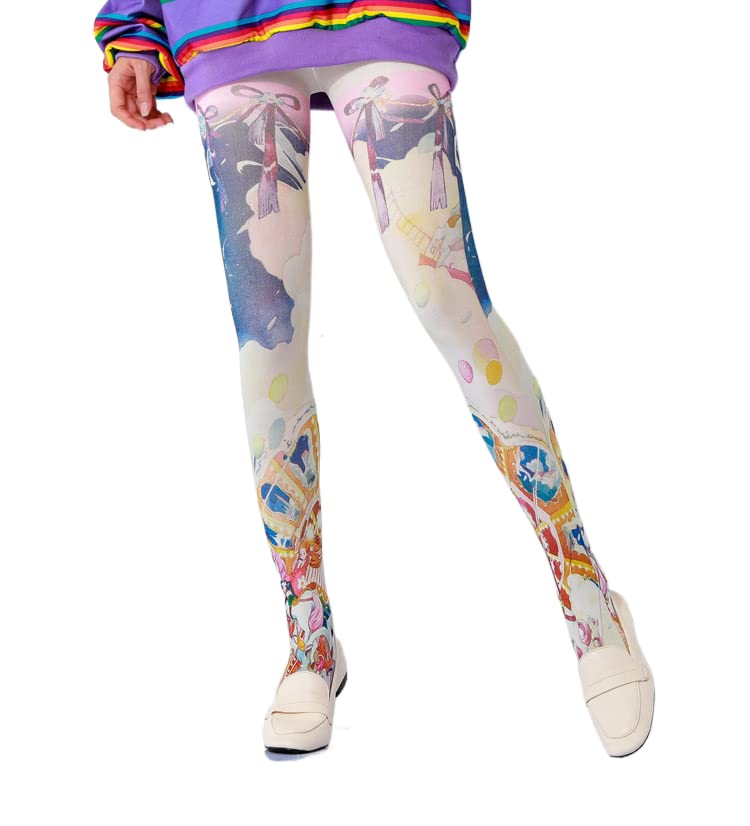 Image of Sahabowi Women's Sheer Tights, Digital Print Designs Stockings