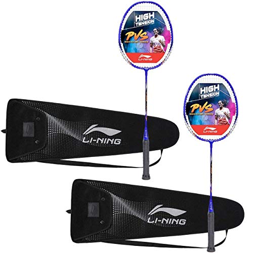 Li-Ning XP - 80 - IV Aluminium Strung Badminton Racket with Full Racket Cover (Grey/Blue, Pack of 2) | For Beginners | 95 grams | Maximum String Tension - 20lbs (B07SF8FZC5) Amazon Price History, Amazon Price Tracker