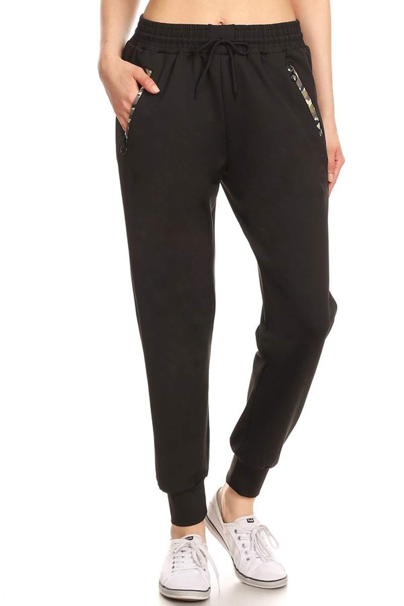 Women's Printed Solid Activewear Jogger Track Cuff Sweatpants