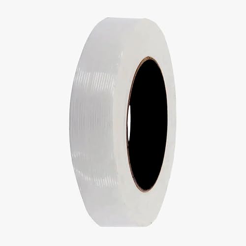 BRIXWELL Filament Strapping Tape Fiberglass Reinforced, 1" Width, Clear | Polypropylene Material, 60 Yards Length For Carton Sealing, Ideal For Bundle Odd-Shaped Materials