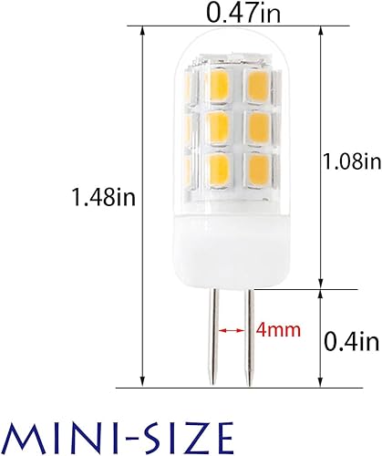 Miniatura 3 de Bombilla LED G4 de 120 V regulable equivalente a bombilla halógena de 30 a 35 W, blanco cálido 3000 K, 3 W, G4, base bi-pines, paquete de 5