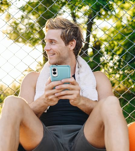 Image of FNTCASE for Samsung Galaxy S25-Edge Case: Dual Layer Shockproof Protective Cell Phone Cover | Military Grade Drop Proof Protection | Hybrid Matte Textured Rugged Hard Phonecase,6.7inch(Mint Green)