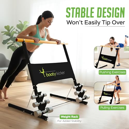 Image of Portable Folding Exercise Bar for Barre, Balance and Ballet Home Workouts, Strong Freestanding Stable Design
