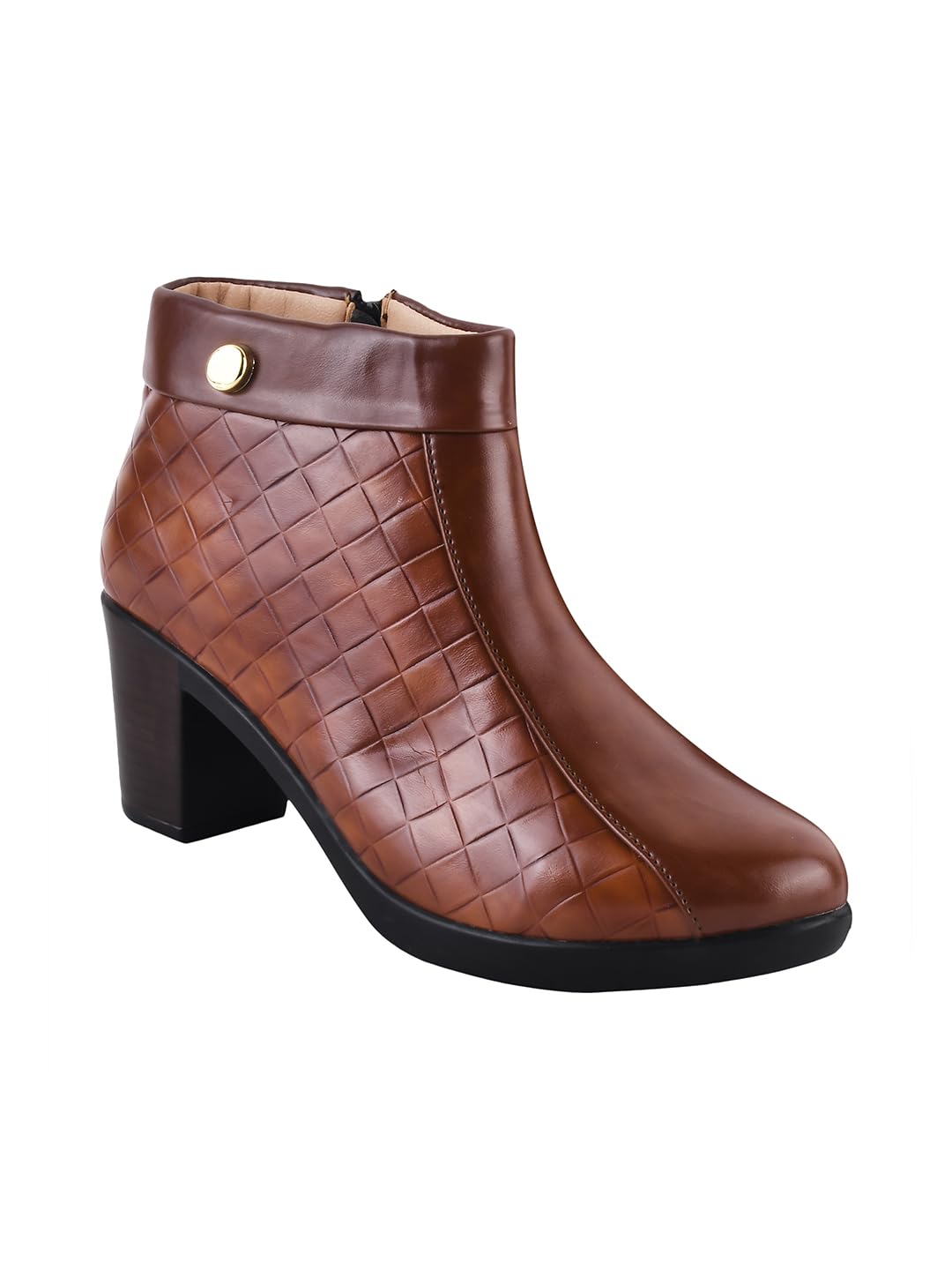 Selfiee Latest and Stylish Block Heel Trendy Casual Boot High Ankle Heel Boots with Zip Look for Womens and Girls Tan (B0CLJCRR9D) Amazon Price History, Amazon Price Tracker