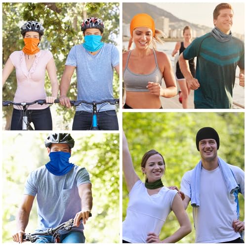 Image of Geyoga 6 /9 Pcs Summer UV Protection Cooling Neck Gaiter Scarf Face Clothing Neck Gaiter Mask Sunscreen Breathable Bandana