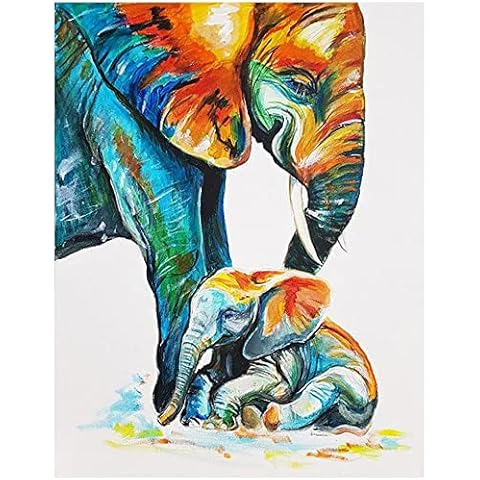 5D Diamond Painting 40x50cm/16x20in Full Square Drill Diamond Art Kits Adults,DIY Diamond Art Accessories Cross Stitch Crystal Rhinestone Painting Embroidery Pictures Wall Decor - Elephant Family Cover