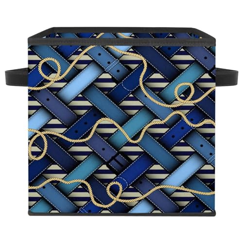 Boîte de rangement pliable en tissu cube marine chic pour armoire - 2
