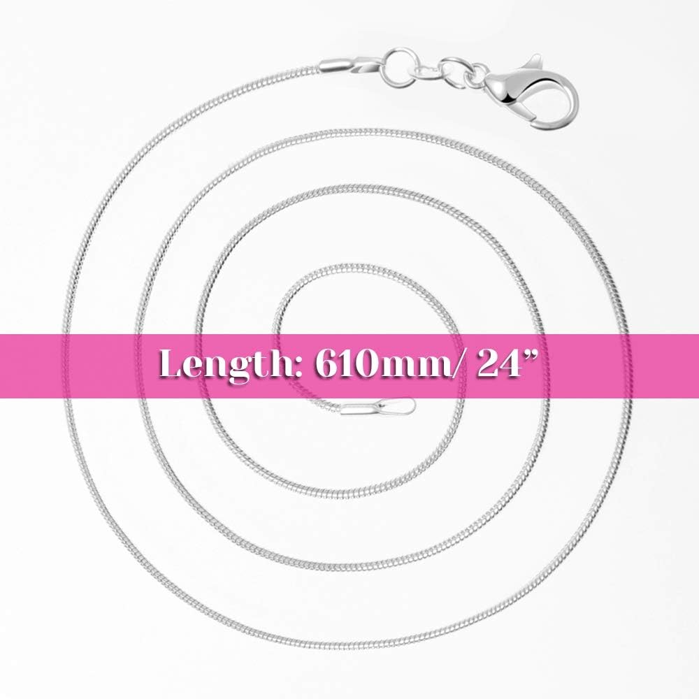 Paxcoo 30 Pack Bulk Necklace Chain Silver Plated Necklace Snake Chains for Jewelry Making, 1.2 mm (24 Inches) - Image 5