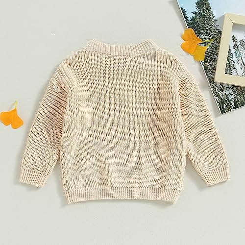 Baby Girl Toddler Knit Sweater Winter Clothes Cute Flower Crewneck Long Sleeve Pullover Newborn Infant Warm Tops3