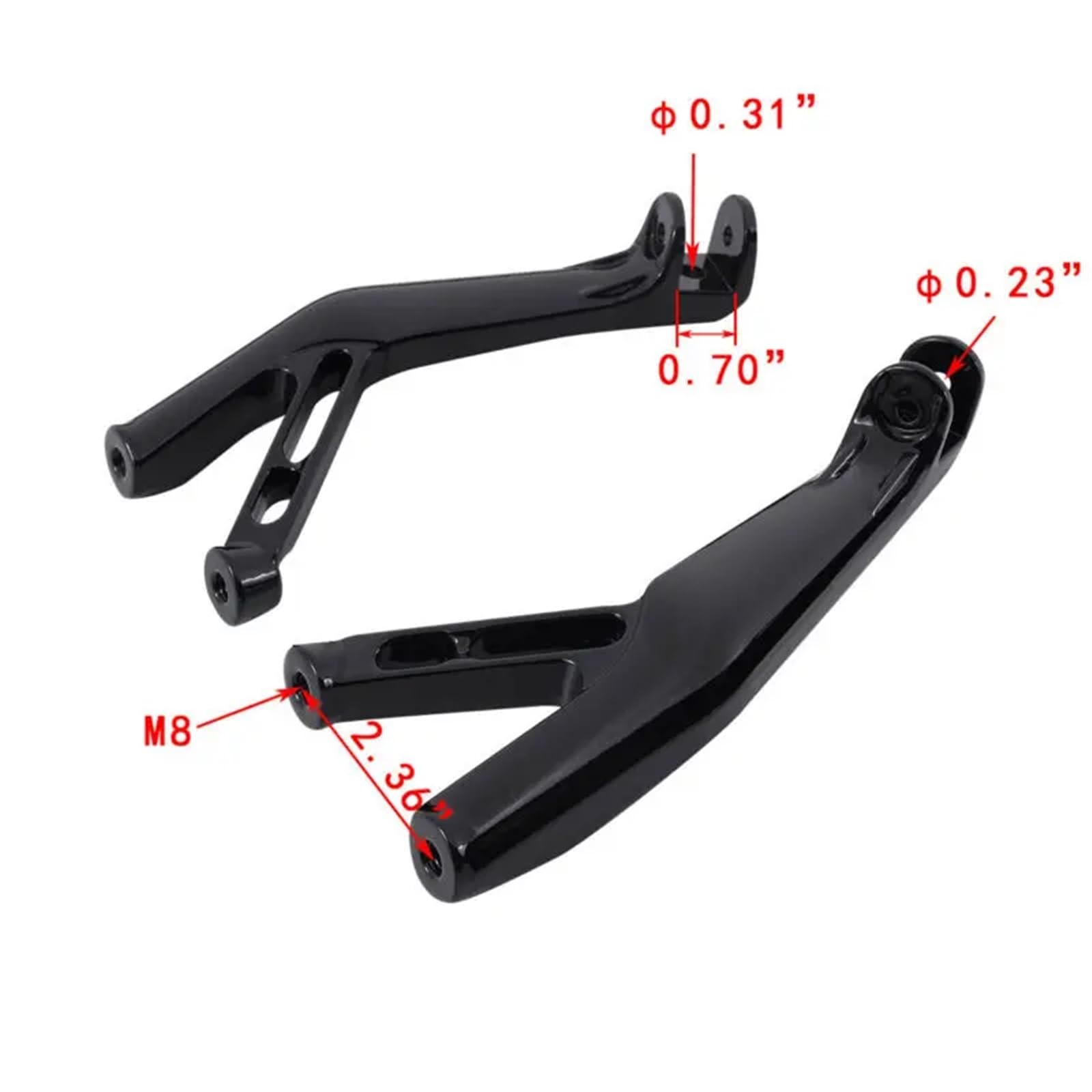 Soziusfußrasten for Yamaha YZF R1 R1S R1M 2015-2024 R6 2017-2025 YZF-R7 2022-2024(Gloss Black)