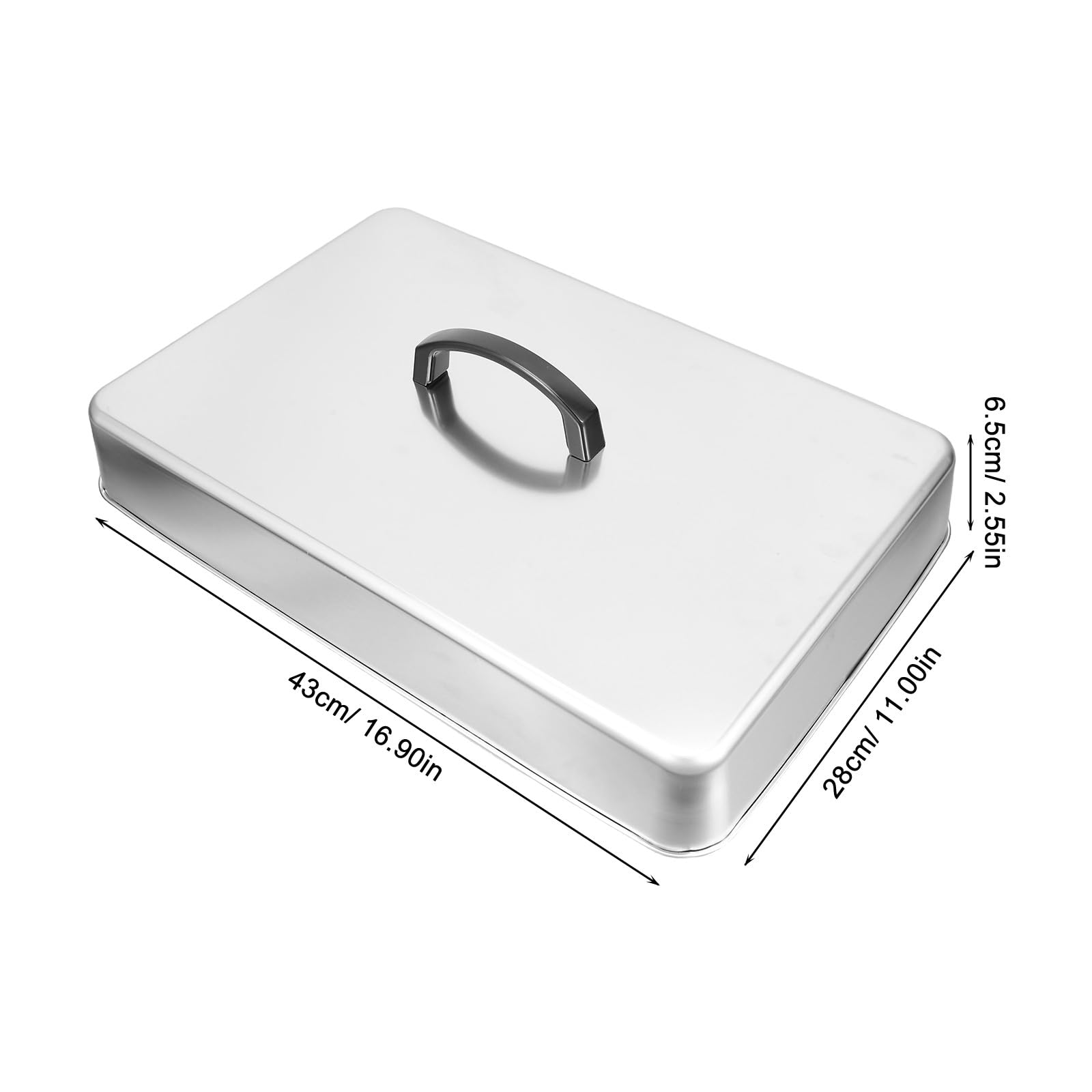 Homoyoyo Couvercle Rectangulaire en Acier Inoxydable 201 435 X 283 X 66 CM pour Barbecue et Plancha Cloche à Badigeonner Résistante Haute Température Couvercle Cuisson Vapeur pour