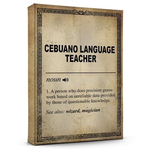 Personalized Name Cebuano Language Teacher Definition Print Poster Wall Art, Cebuano Language Teacher Gifts for Men Women Christmas Birthday Humorous Gift Idea 2AZ363